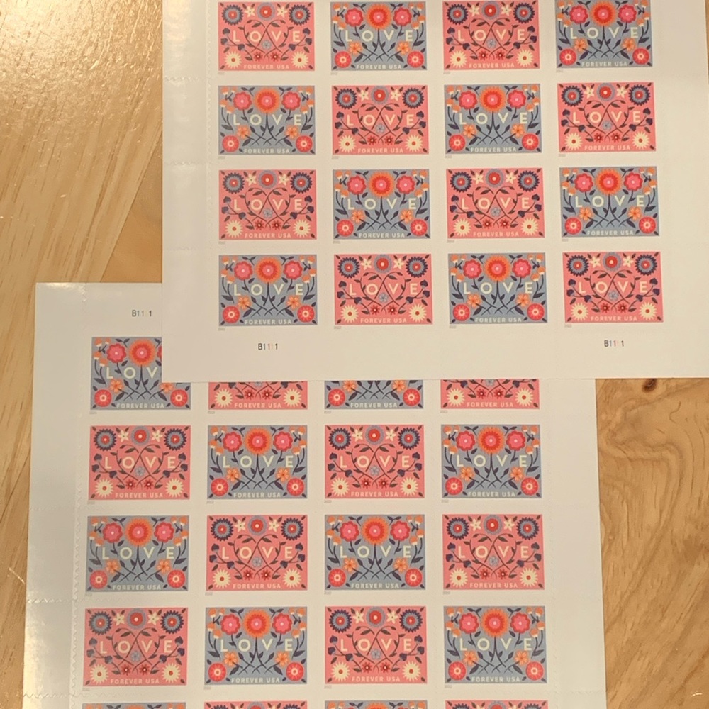 Love stamps 2 sheets of 20
